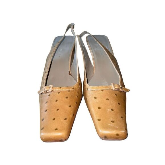 Nine West - Natural Color - Mileage - Square Toe Slingback Heels Womens Size 10 - Picture 3 of 11